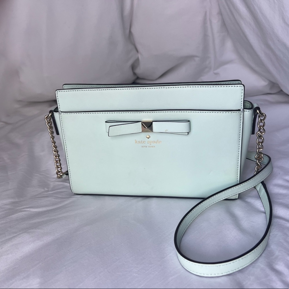 Kate Spade Hancock Park Angelica Leather Crossbody Island Bow Bag